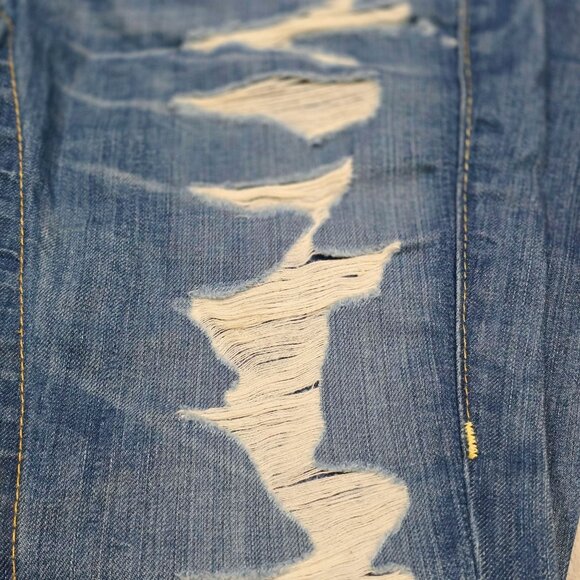 ♡ True Religion Super T Stitch Distressed Denim Jeans Made In USA 100% Cotton 26 - Picture 5 of 13